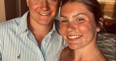 Harley Pearce, the son of football legend Stuart Pearce, pictured with his girlfriend Holly Watts