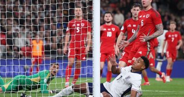 England striker Ollie Watkins suffered a sickening looking injury during his side's friendly clash with Wales