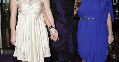 Emails from Jeffrey Epstein reveal Fergie was so desperate to cosy up to him that 'she was the first to celebrate' his release from jail 'with her two daughters in tow'. The former Duchess (M) pictured with Princess Eugenie (L) and Princess Beatrice (R), at a film premiere in 2009.