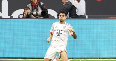 Former Liverpool man Luis Diaz scored just 14 seconds into Bayern Munich's game against Frankfurt on Saturday