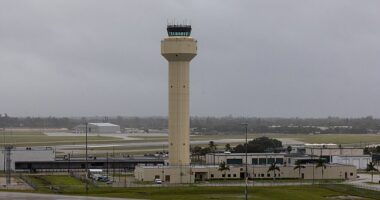 Palm Beach International Airport (pictured) is now enforcing a new travel restriction due to its proximity to President Trump's Mar-a-Lago estate