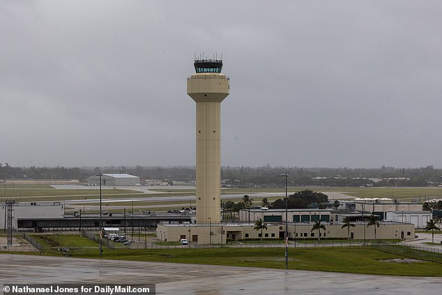 Palm Beach International Airport (pictured) is now enforcing a new travel restriction due to its proximity to President Trump's Mar-a-Lago estate