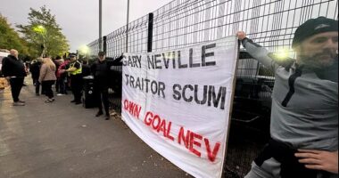 Manchester United legend Gary Neville has been labelled a 'traitor' and 'scum' following his 'angry middle-aged white men' video