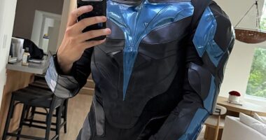 Beauty influencer Manny MUA (pictured) went viral on social media after sharing a photo of himself dressed up as Nightwing