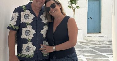 Aviva boss David Barral, who has died in a crash, is pictured here with his wife Angie