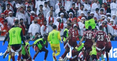 Chaos broke out in Doha on Tuesday night as Qatar secured their place in next summer's World Cup with a win against the UAE