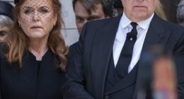 Prince Andrew and his ex-wife Sarah Ferguson (pictured in 2019) are holed up in their grace-and-favour Royal Lodge amid increased scrutiny over his friendship with Jeffrey Epstein. A leaked lease suggests they may not have paid rent on their home for 22 years
