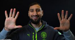Gianluigi Donnarumma already has his (sizeable) hands on his first piece of silverware at Manchester City - the Premier League save of the month award