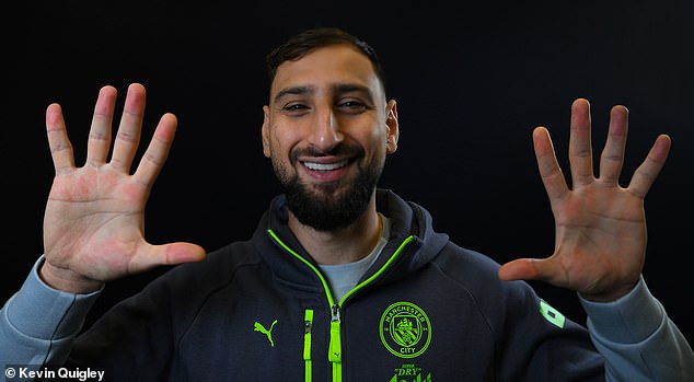 Gianluigi Donnarumma already has his (sizeable) hands on his first piece of silverware at Manchester City - the Premier League save of the month award