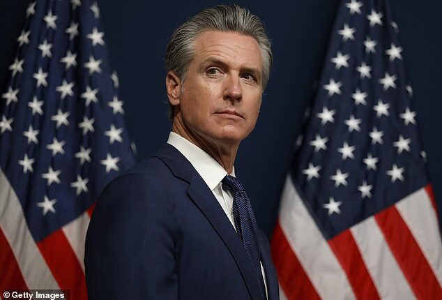 Gavin Newsom continued his feud with Donald Trump after it was revealed the airport in Burbank, California went over six hours without air traffic controllers