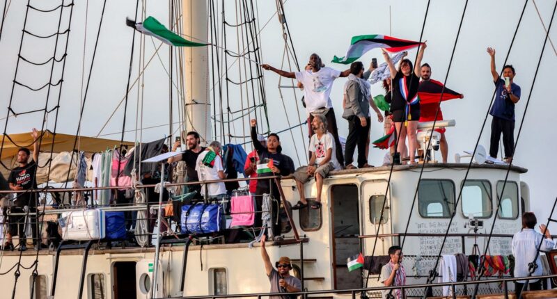 Gaza flotilla – live: Greta Thunberg’s aid vessel boarded by military, claim activists