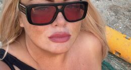 Gemma Collins displayed her impressive weight loss after losing another 18 pounds as she slipped into a black swimsuit while holidaying in Dubai