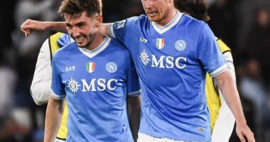 De Bruyne has been an ever-present for Napoli this season, while Gilmour has found his game time restricted