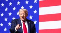 U.S. President Donald Trump gestures after speaking during a meeting of senior military leaders convened by U.S. Defense Secretary Pete Hegseth, at Marine Corps Base Quantico in Quantico, Virginia, U.S., September 30