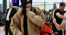 Pete Davidson cut a very low-key figure when he was spotted arriving in Sydney on Wednesday