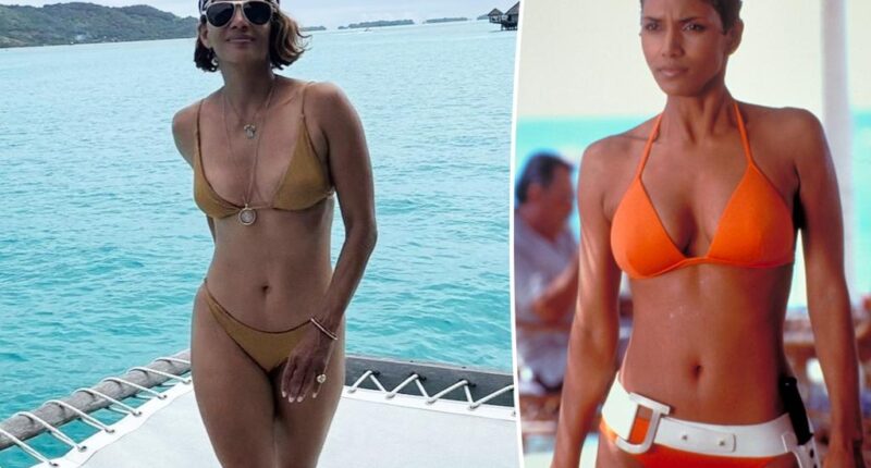 Halle Berry channels her inner Bond-girl in a gold bikini sharing ‘This is 59’