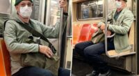 Hollywood movie star goes incognito as he rides NYC subway