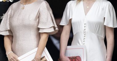 Lady Louise is currently studying English Literature at the University of St Andrews in Scotland, which is where Kate and William's relationship blossomed (pictured right, with Sophie, Duchess of Edinburgh, in 2022)