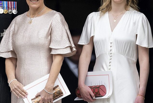 Lady Louise is currently studying English Literature at the University of St Andrews in Scotland, which is where Kate and William's relationship blossomed (pictured right, with Sophie, Duchess of Edinburgh, in 2022)