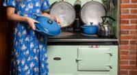 Sarah Rainey says it turns out her kitchen is woefully out of date, with a set of Le Creuset casserole dishes and the 1960s Aga