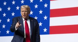 US President Donald Trump in Quantico, Virginia, on September 30, 2025