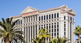 Caesar's Entertainment admitted that 90,000 of its hotel rooms went unsold in the three months ended on September 30 (Pictured: Caesar's Palace on the Las Vegas Strip)