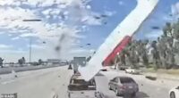 Dashcam footage showed the rogue semi ramming into a line of slowed traffic