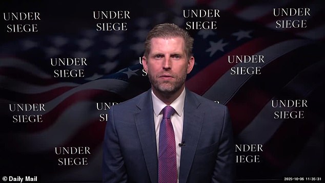 Eric Trump demands any politicians cowering in the face of rising violence 'get out of politics'