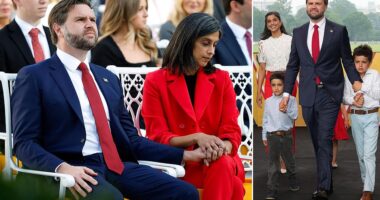 Vice President JD Vance has revealed a deeply personal faith divide with his wife Usha and his tender plea for her to convert to Christianity. The second lady is Hindu and did not grow up in a religious household, according to her husband. Vance, on the other hand, is a devout Catholic who plans to raise his three-children in a Christian household. 'Now, most Sundays Usha will come with me to church,' Vance told a MAGA audience at a Turning Point USA event at the University of Mississippi on Wednesday.