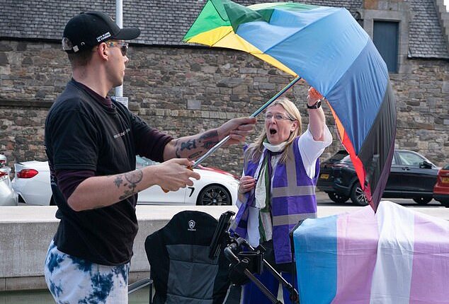 For Women Scotland's Susan Smith and trans activist Tom Harlow