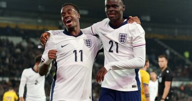 Jamie Gittens' (left) moment of magic to teed up Tyrique George (right) in a 1-0 win vs Andorra