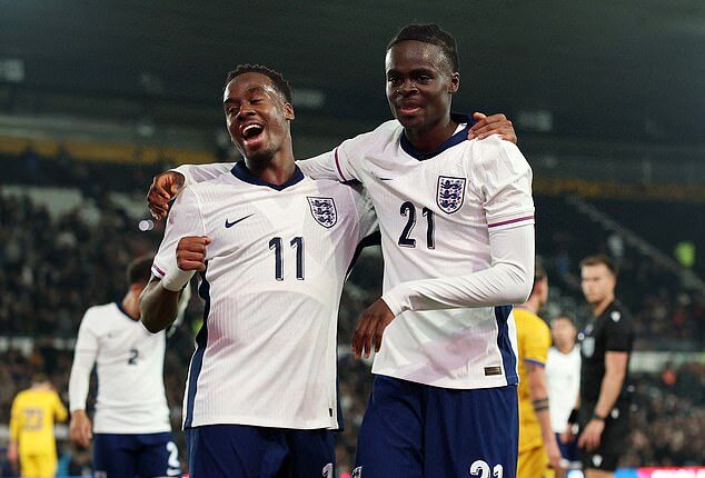 Jamie Gittens' (left) moment of magic to teed up Tyrique George (right) in a 1-0 win vs Andorra