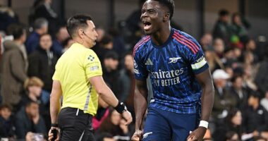 Jamie Redknapp has hailed Bukayo Saka as 'irreplaceable' after Arsenal went top of the Premier League with a 1-0 win over Fulham