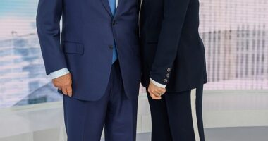 Jenna Bush Hager has revealed how she found out what menopause was - and it was actually from her dad, former President George W. Bush (seen together in 2021)