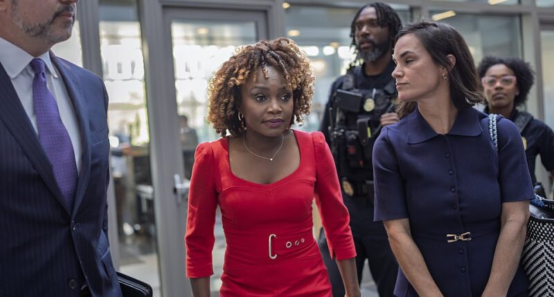 While former President Joe Biden was celebrating an end to his cancer treatment and back to riding his favorite Amtrak train this week, his former staffers were eating their own as they reacted to salacious claims made by his former mouthpiece. Former White House press secretary Karine Jean-Pierre charged in her new book that an unnamed top female White House aide had tried to sabotage her time at the podium. Jean-Pierre even suggested that the woman - identified by the New York Post as senior adviser Anita Dunn - treated her worse than her white colleagues.