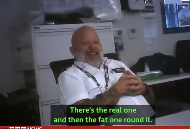 A screengrab from the BBC's undercover report into Charing Cross Police Station. Pictured: Sgt Joe McIlvenny who described sexual encounters to colleagues