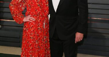 Kelsey Grammer just revealed he recently welcomed his eighth child, son Christopher, with fourth wife Kayte Walsh (pictured in 2017)