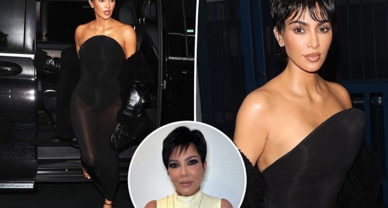 Kim Kardashian looks like Kris Jenner in pixie cut at Paris Fashion Week