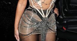 Kim Kardashian turned heads in two of her sexiest looks yet as she celebrated her 45th birthday in London on Wednesday night with an extremely A-list party crowd