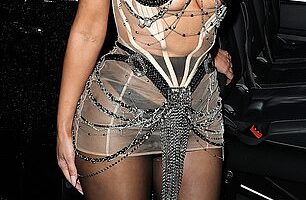 Kim Kardashian turned heads in two of her sexiest looks yet as she celebrated her 45th birthday in London on Wednesday night with an extremely A-list party crowd