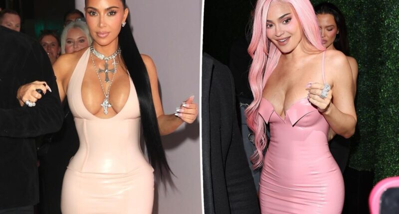 Kylie Jenner, Kim Kardashian rock latex dresses at LA event
