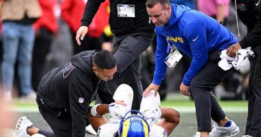 Puka Nacua injured his ankle as the Los Angeles Rams beat Baltimore Ravens 17-3