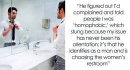 Lady Reports Gay Colleague To HR For Constantly Using Women’s Restroom, He Calls Her Out