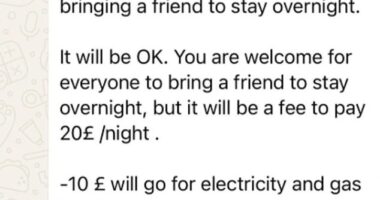 A renter who invited his girlfriend to stay over was stunned to later receive a text message from his landlord demanding a fee for her stay