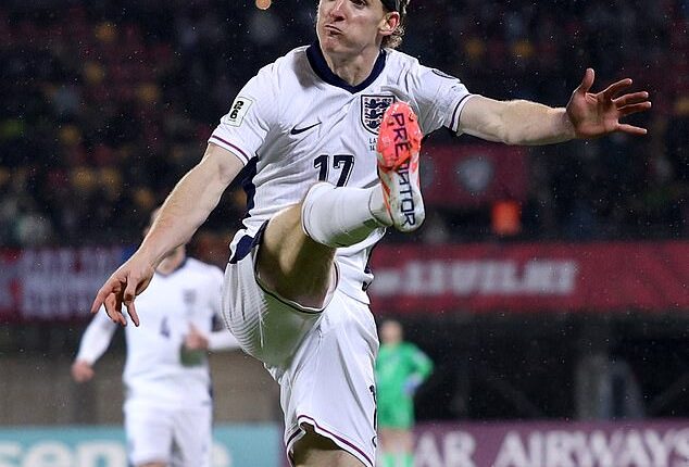 Anthony Gordon delivered a superb display against Latvia and took his goal well