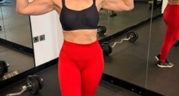 Laura Hamilton showed off her impressive biceps in a new gym snap after visiting a local fitness studio on Sunday