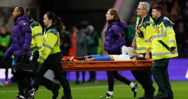 Lionesses hero Michelle Agyemang stretchered off after ‘awful’ injury against Australia