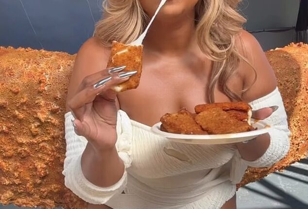 Lizzo dressed up as a mozzarella stick for Halloween 2025