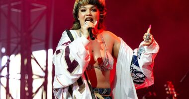 Lola Young is currently in the midst of a legal row with US producer Carter Lang over her hit song Messy (pictured in April)