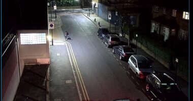 David Gomoh, 24, seen on CCTV, being chased before he was fatally stabbed because he lived in south Newham, east London